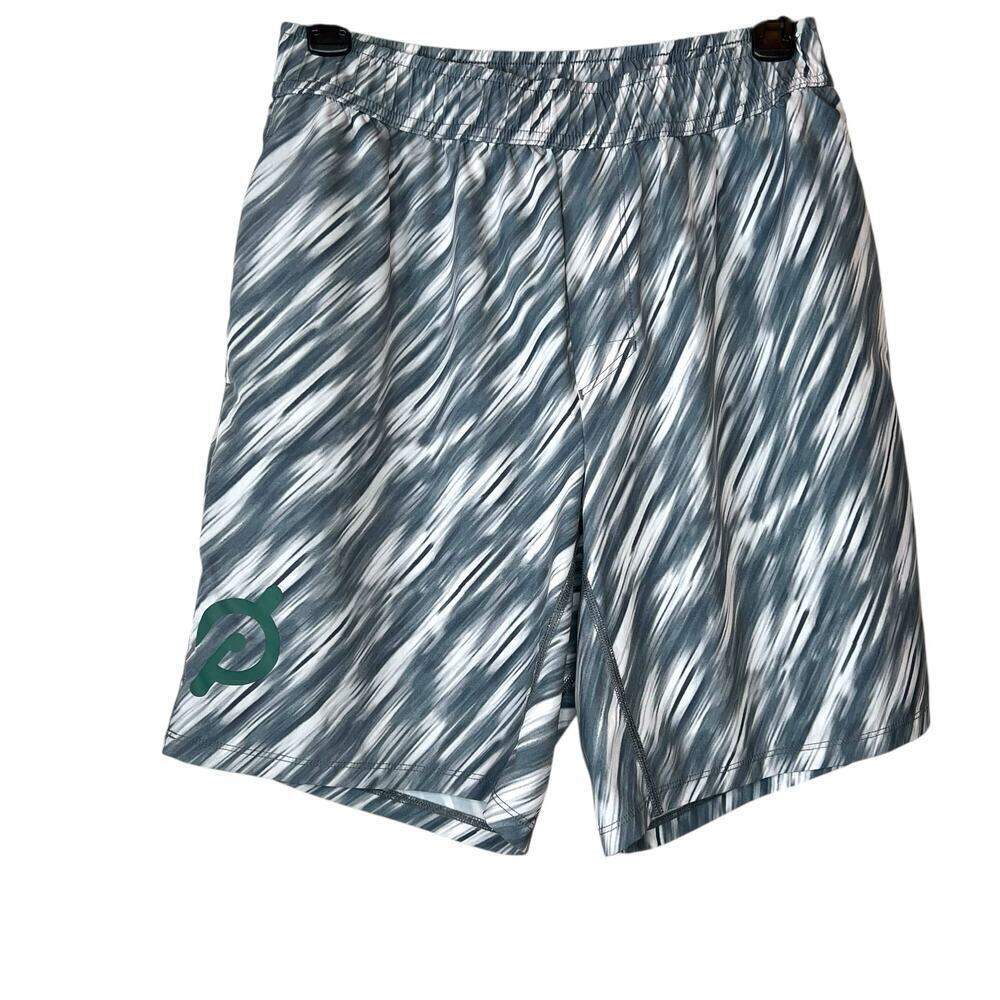 Peloton 8" Lined Athletic Fitness Gym Shorts in Gray and White Men's Medium